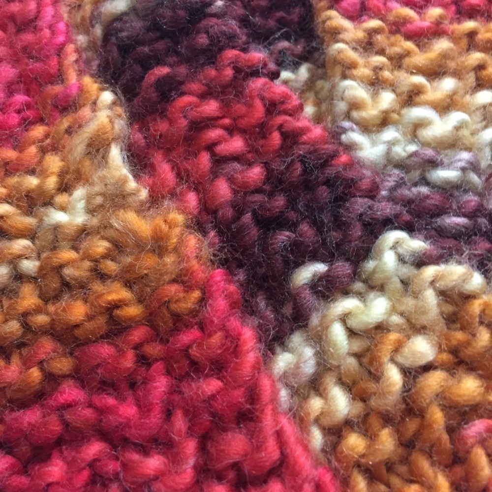 Hand knit winter scarf long warm chunky knit fall